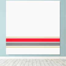 Sporty Bright Red Grått Tävla Rand på vitt