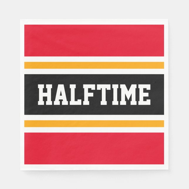 Sporty Bright Red Gult Black HALFTIME Rand Pappersservett (Framsidan)