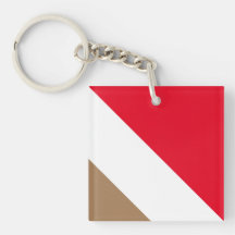 Sporty Bright Red White Mocha Brown Slant Rand