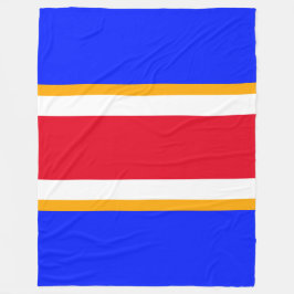 Sporty Bright Red White Vivid Blue Tävla Rand Fleecefilt