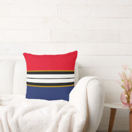 Sporty Bright Rött vitt blått Black Tävla Rand Kudde