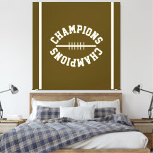  Sporty CHAMPIONS White Text Stripes On Deep Brown