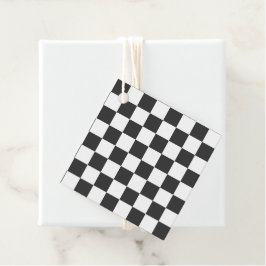 Sporty Checkerboard Black White Large Timeless Gåvor Etiketter
