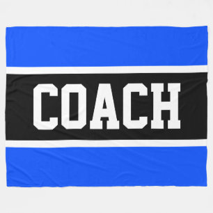 Sporty COACH Bright Blue Black Athletic Rand Fleecefilt