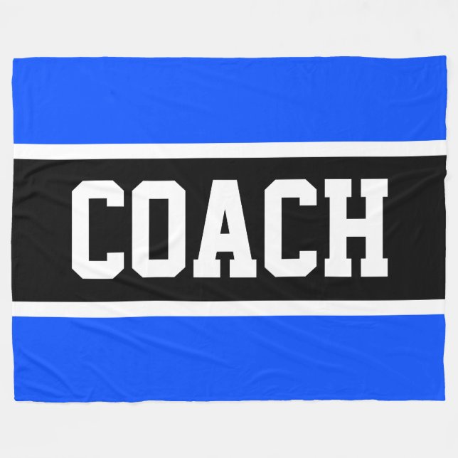 Sporty COACH Bright Blue Black Athletic Rand Fleecefilt (Framsidan (Horisontell))