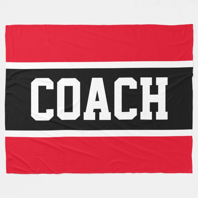 Sporty COACH Bright Red Black Athletic Rand Fleecefilt (Framsidan (Horisontell))
