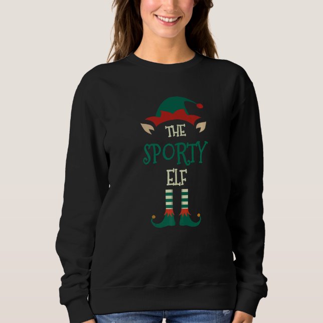 Sporty Elf Family Matching Group  Xmas Pajama T Shirt (Framsida)
