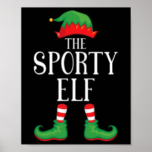 Sporty Elf Matching Group Julafton Funny Family Kr Poster