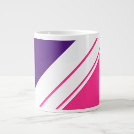 Sporty Fold Lila Candy Rosa White Tävla Rand Jumbo Mugg