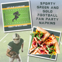 Sporty Football Fläkt Tailgate Party Napkins