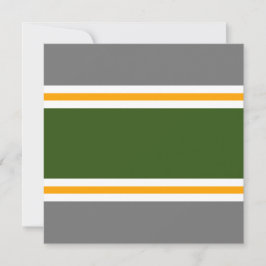 Sporty Forest Green Orange Gray Racing Stripes Inbjudningar