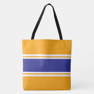 Sporty Fun Bright Orange Blue White Racing Stripes Tygkasse