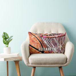Sporty Girly Basketball och Ring Rosa Lila Lumbarkudde