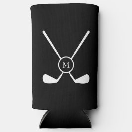 Sporty Golf Clubs Illustration Custom Monogram