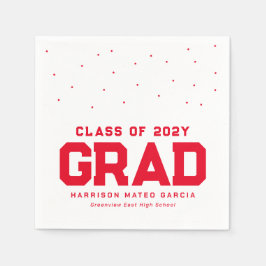 Sporty grad idrottsman red personlig studenten pappersservett