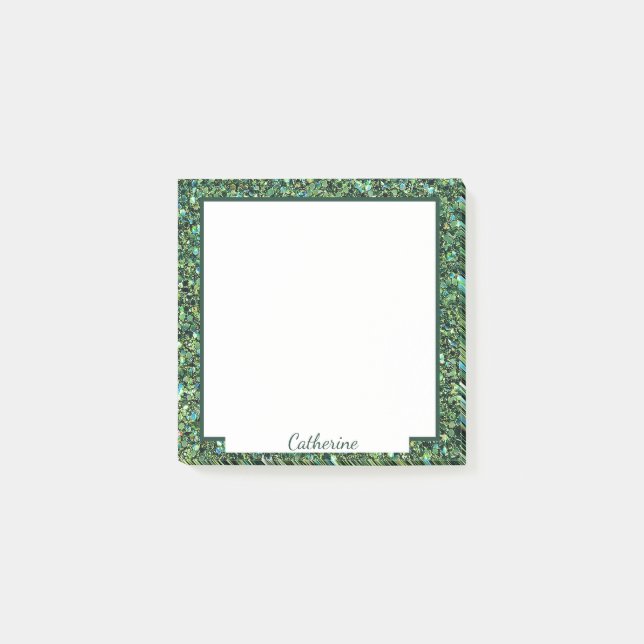 Sporty Grönt Grass Gräns personalize Namn Post-it Block (Framsida)