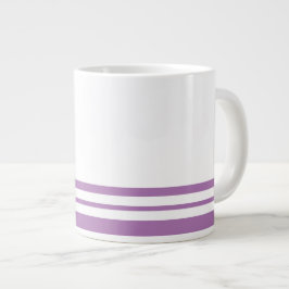 Sporty Lavender White Bold Grund Tävla Rand Jumbo Mugg