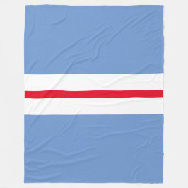 Sporty Light Blue Slim Red White Tävla Rand Fleecefilt