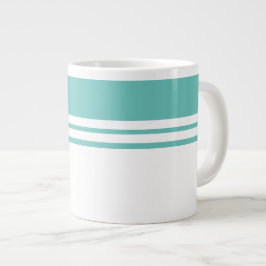 Sporty Modern Light Teal White Twin Tävla Rand Jumbo Mugg