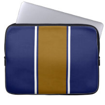 Sporty Navy Golden Brown White Lodrät Rand