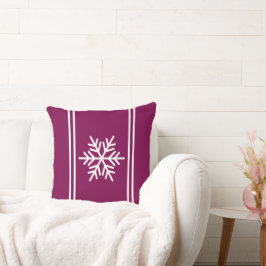 Sporty Nordic Helgdag Red White Rand Snowflake Kudde