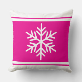 Sporty Nordic Snowflake Söt Rosa White Rand Kudde