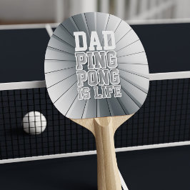 Sporty Pappa Faux Chrome Ping Pong is Life Funny Pingisracket