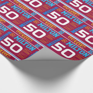 Sporty personlig namn 50-årsbarn, omslutning presentpapper