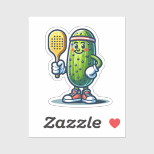 SPORTY PICKLE - Pickleball Mascot Court Player Rol Klistermärken