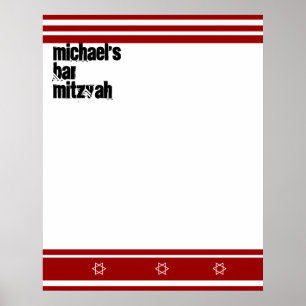 Sporty Pub Mitzvah ska skriva in Red White Poster