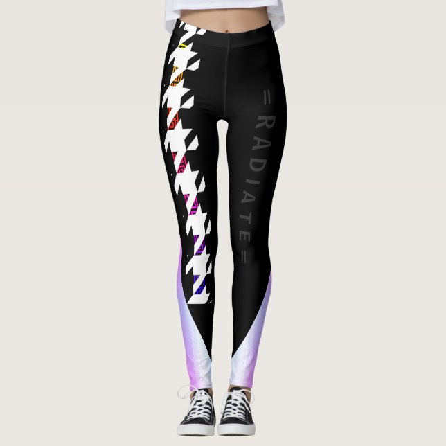 Sporty Rainbow Greece Nyckel Houndstooth Radiate Leggings (Framsida)
