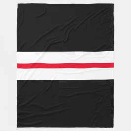 Sporty Red White Center Tävla Rand på Black Fleecefilt