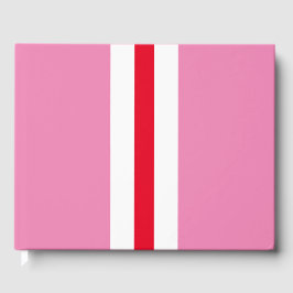 Sporty Red White Lodrät Rand on Elegant Rosa Gästböcker