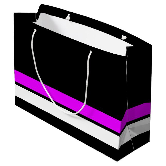 Sporty Rosa White Kant Tävla Rand på Black (Baksidan Vinklad)