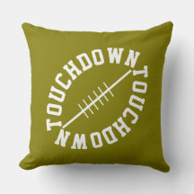 Sporty Slant Football TOUCHDOWN On Golden Olive