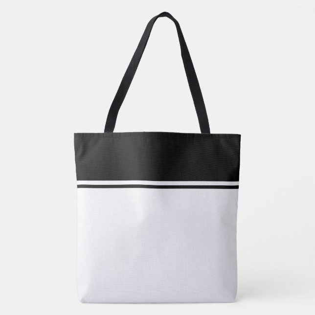 Sporty Sleek Black Top Tävla Rand On White Tygkasse (Framsida)