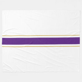 Sporty Sleek Lila Brown Tävla Rand Vit Fleecefilt