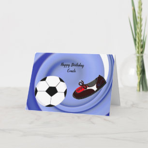 Sporty Soccer Coach Birthday Card Kort