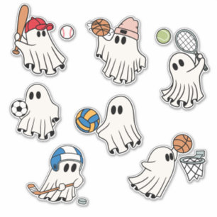 Sporty Spectral Roligt Cute Ghost Pack Klistermärken