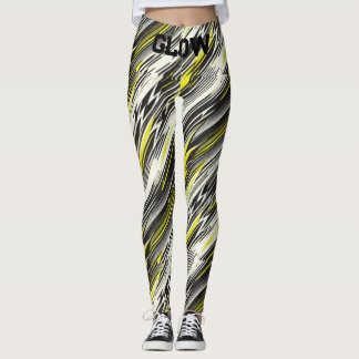 Sporty Stripe Yoga Leggings with GLOW Wa