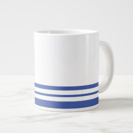 Sporty Summer Blue White Two Bold Grund Rand Jumbo Mugg