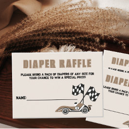 Sporty Tävling bil Diaper Raffle Tilläggskort