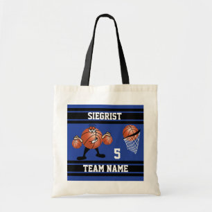Sporty Tecknad Basketball Character   MÖRK BLÅTT Tygkasse