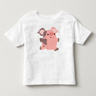 Sporty Tecknad Gris barn T-shirt