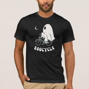 Sporty Tecknad Halloween Ghost på BooCycle T Shirt
