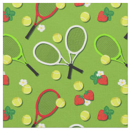 Sporty Tennis Bollar och Rackets Mönster Tyg