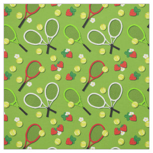 Sporty Tennis Bollar och Rackets Mönster Tyg