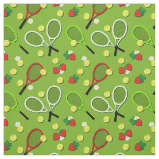 Sporty Tennis Bollar och Rackets Mönster Tyg