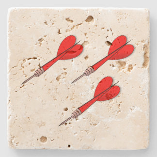 Sporty Three Red Darts Stone Underlägg