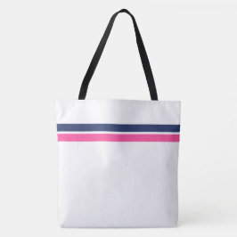 Sporty Twin Navy Rosa Top Tävla Rand On White Tygkasse